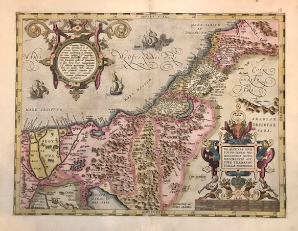Ortelius Abraham (1528-1598) Palestinae sive totius Terrae Promissionis nova descriptio 1603 Anversa, Jean Baptiste Vrients
